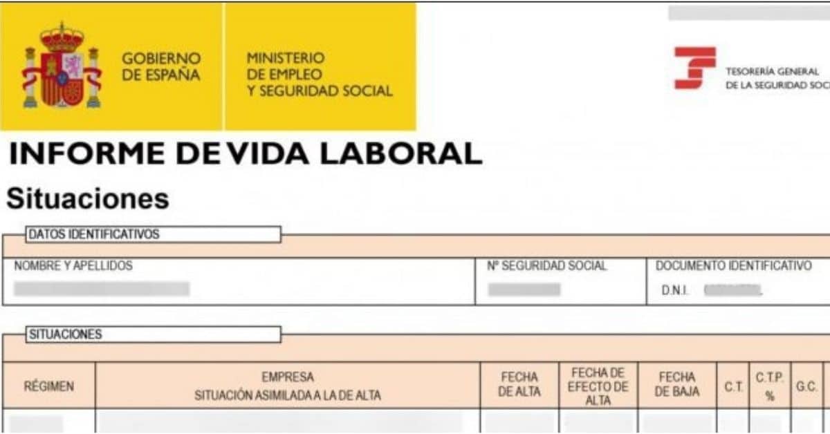 vida laboral sms