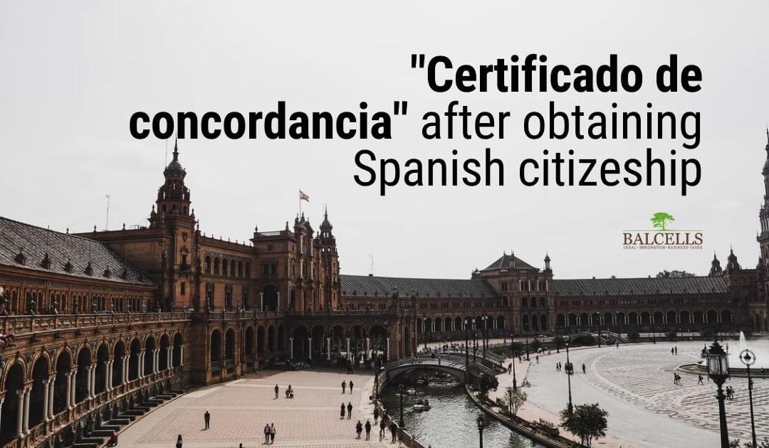 certificado de concordancia in Spain