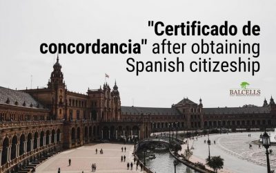 Concordance Certificate in Spain (“Certificado de Concordancia”)