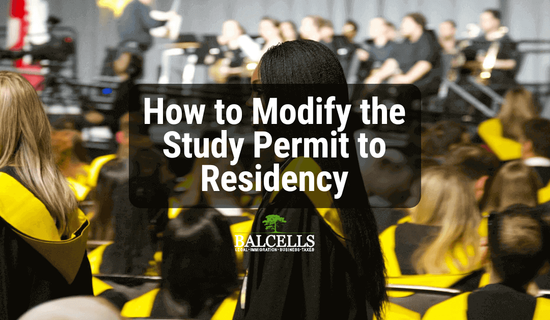 Can the study permit be modified to residency in Spain?